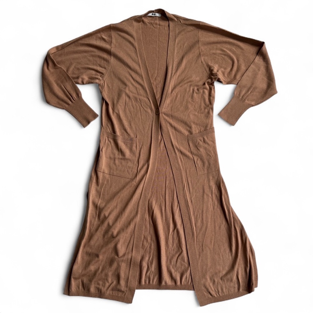 uniqlo comfy long cardigan tan brown size XS